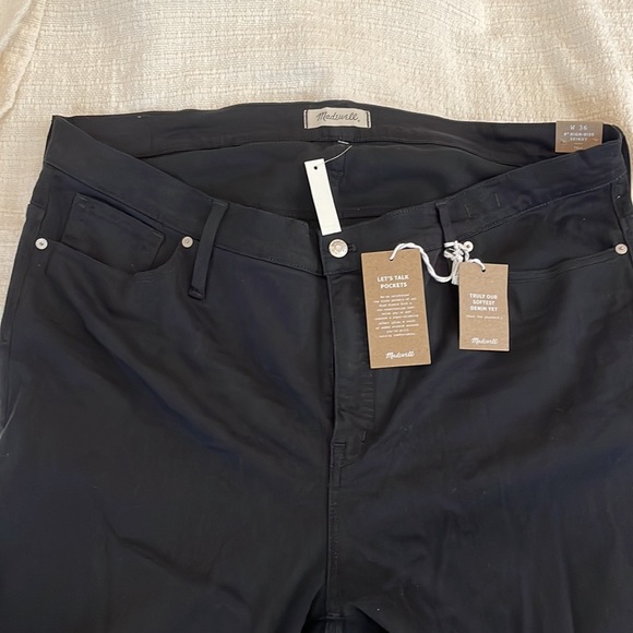Madewell Black Denim Jeans NWT Size 18W or  36 Tall  9" High - Rise Skinny - Picture 7 of 11